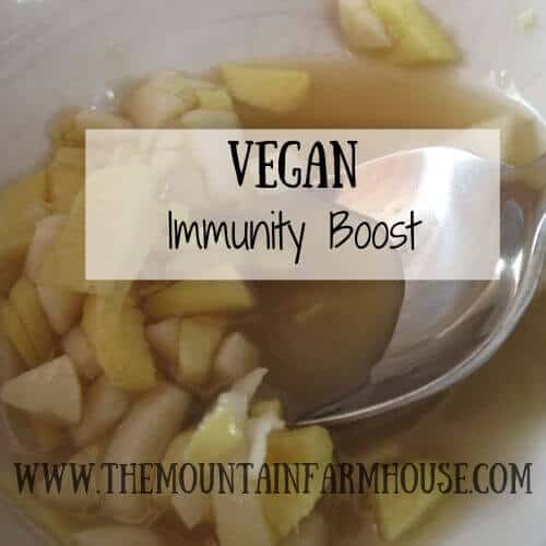 Garlic, ginger, lemon juice, agave with spoon Vegan Immunity Boost