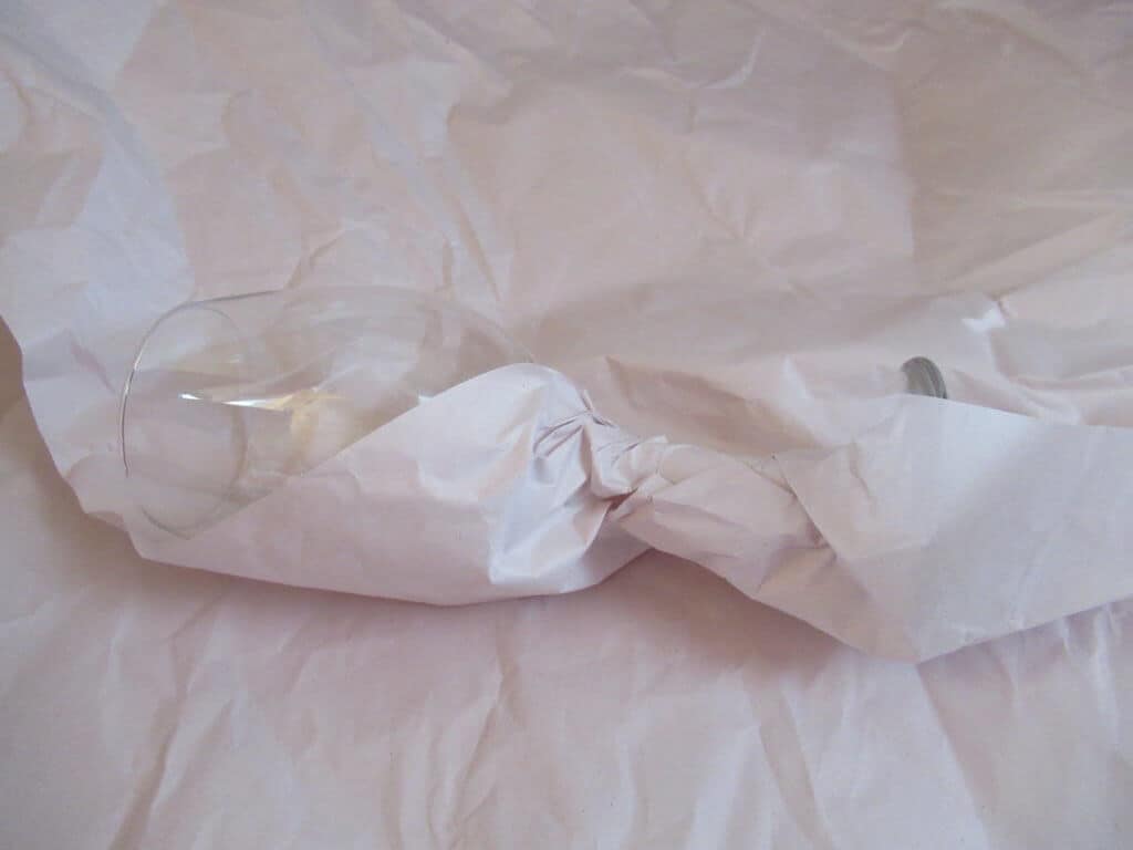 Wrapping stemware to pack