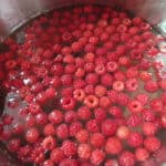 Soaking the raspberries